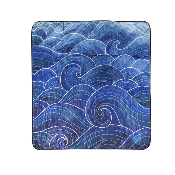 Dovecove Sea Waves FoldUp Blanket Tote Wayfair